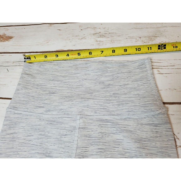 Lululemon 4 Wunder Under High Rise Crop 21” Luxtreme White Stripes LW6AXTS - Picture 8 of 12
